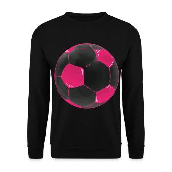Fußball Pink Schwarz Fußbälle Sticker - Unisex Pullover - Schwarz - Vorne - Alina (178cm) & Michal (187cm)