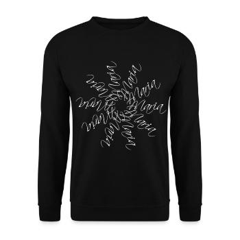 Mary's Name Name Mandala - Unisex Sweatshirt - black - Front - Alina (178cm) & Michal (187cm)