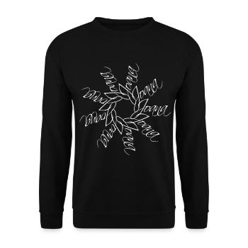Joana Name Name Mandala - Unisex Sweatshirt - black - Front - Alina (178cm) & Michal (187cm)