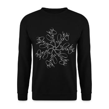 Christin Name Name Mandala - Unisex Sweatshirt - black - Front - Alina (178cm) & Michal (187cm)