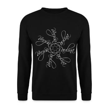 Paulina Name Name Mandala - Unisex Sweatshirt - black - Front - Alina (178cm) & Michal (187cm)