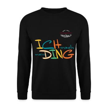 Downsyndrome Originals - ich mach mein ding - Unisex Pullover - Schwarz - Vorne - Alina (178cm) & Michal (187cm)