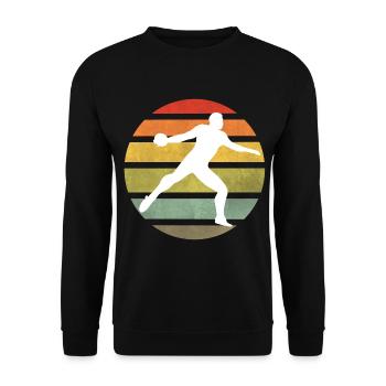 Discus throw Discus throw Athletics Retro Sport - Unisex Sweatshirt - black - Front - Alina (178cm) & Michal (187cm)