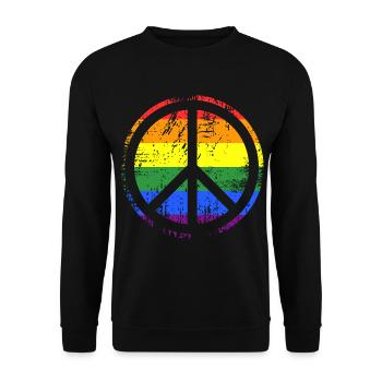 Peace Sign Rainbow - Unisex Sweatshirt - black - Front - Alina (178cm) & Michal (187cm)