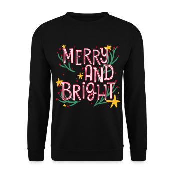 Merry and bright - Unisex Sweatshirt - black - Front - Alina (178cm) & Michal (187cm)