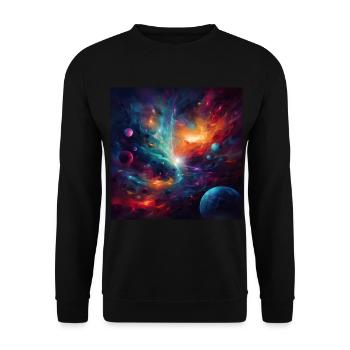Space Abstract Space and Time Universe - Unisex Sweatshirt - black - Front - Alina (178cm) & Michal (187cm)