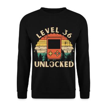 Level 36 Unlocked - Unisex Sweatshirt - black - Front - Alina (178cm) & Michal (187cm)