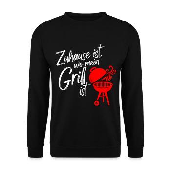 Grill Grilling BBQ Home Is Where My Grill Is - Unisex Sweatshirt - black - Front - Alina (178cm) & Michal (187cm)