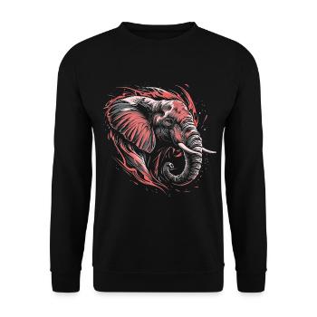 Éléphant Afrique Safari Nature sauvage Néon coloré - Sweat-shirt Unisexe - noir - Devant - Alina (178cm) & Michal (187cm)