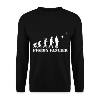 Pigeons éleveurs T Shirt Evolution - Sweat-shirt Unisexe - noir - Devant - Alina (178cm) & Michal (187cm)