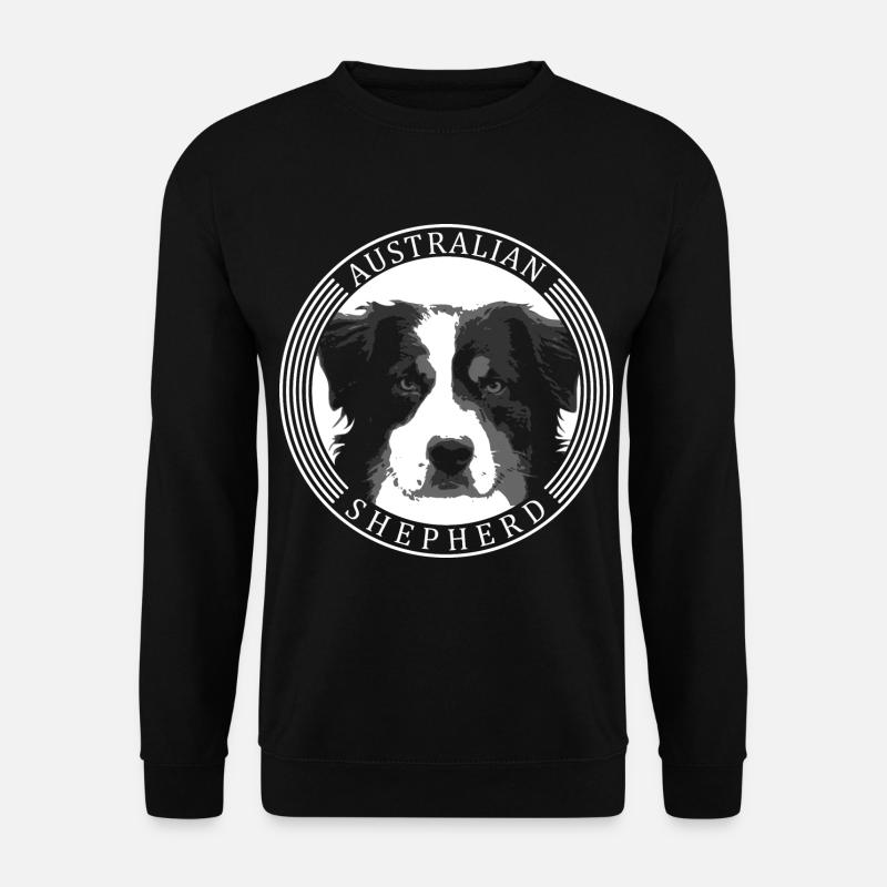 Australian Shepherd Logo white round - Unisex Sweatshirt - black