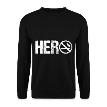 Hero Stop Anti Smoking Cigarette for Non-Smokers - Unisex Sweatshirt - black - Front - Alina (178cm) & Michal (187cm)