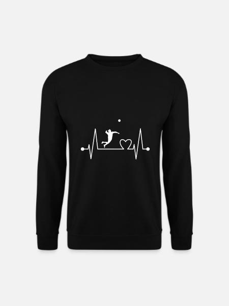 Faustball Spieler Herzschlag Geschenk für Trainer - Unisex Pullover - Schwarz