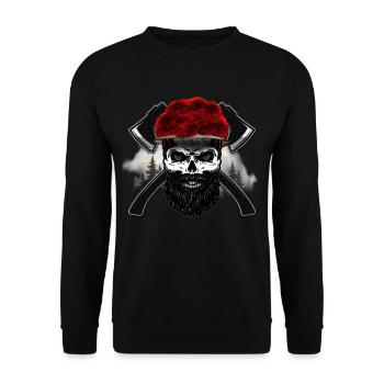 Black Forest Axt Tobera Skull - Unisex Pullover - Schwarz - Vorne - Alina (178cm) & Michal (187cm)