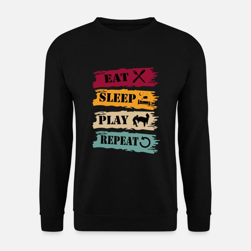 Tischkicker Tischfußball Eat Sleep Repeat Vintage - Unisex Pullover - Schwarz