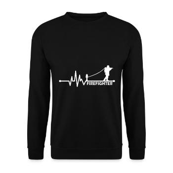 Battement de cœur des pompiers volontaires pour pompier - Sweat-shirt Unisexe - noir - Devant - Alina (178cm) & Michal (187cm)