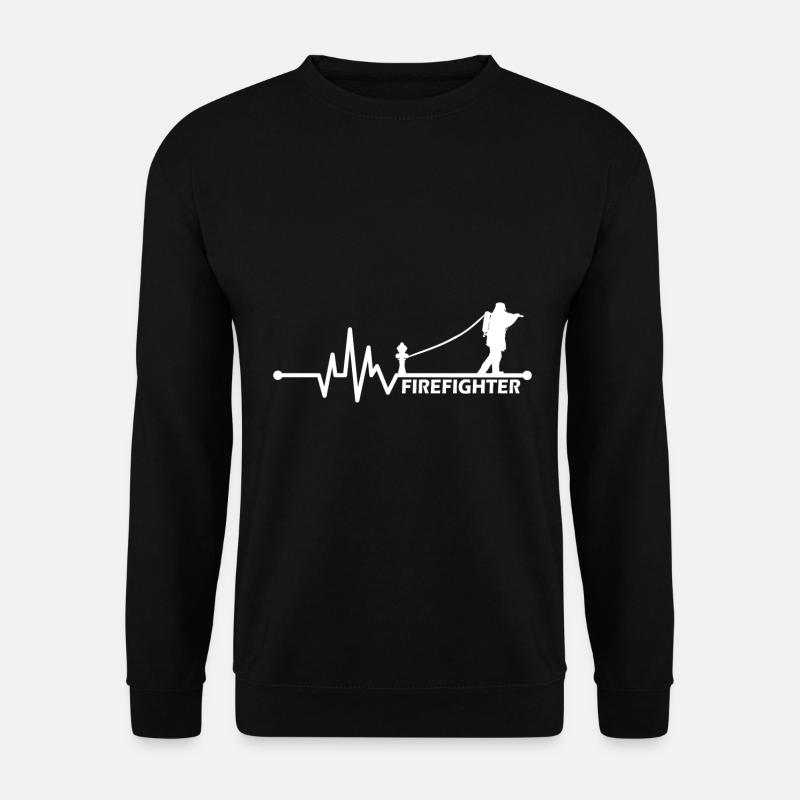 Freiwillige Feuerwehr Herzschlag für Feuerwehrmann - Unisex Pullover - Schwarz