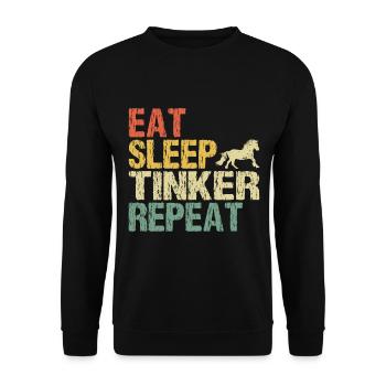 Tinker Horse Riding Manger Sommeil Rétro Vintage - Sweat-shirt Unisexe - noir - Devant - Alina (178cm) & Michal (187cm)