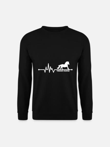 Irsih Tinker Pferd Herzschlag für Reiter Reiterin - Unisex Pullover - Schwarz