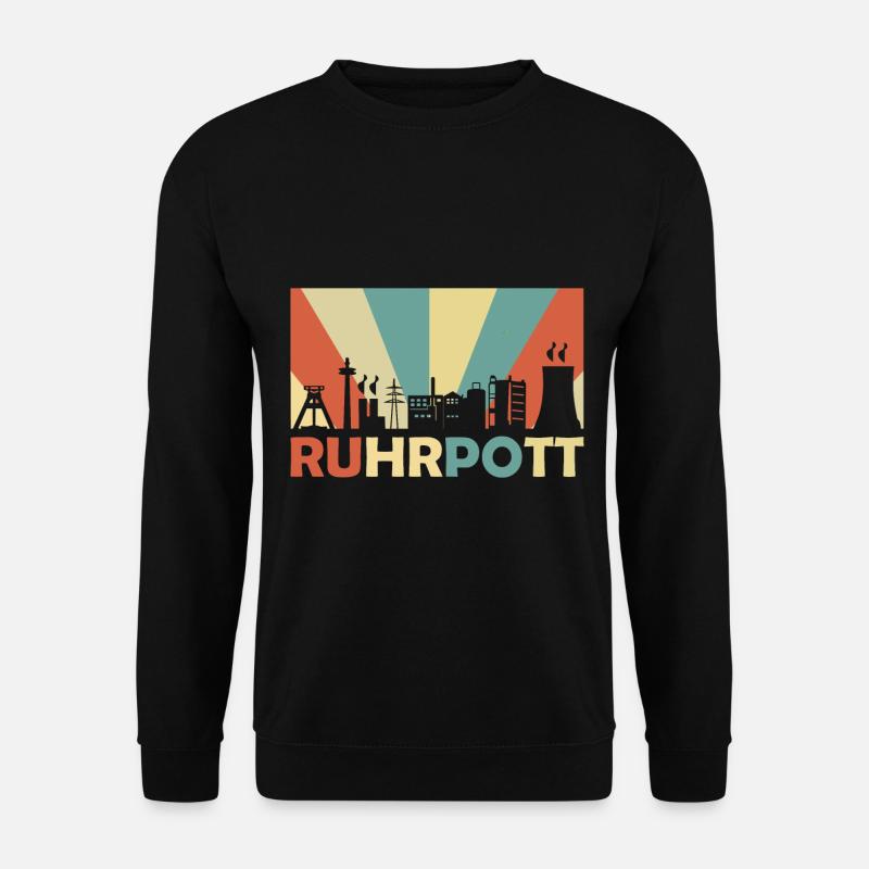 Ruhrpott Ruhrgebiet NRW Skyline Retro Vintage - Unisex Pullover - Schwarz