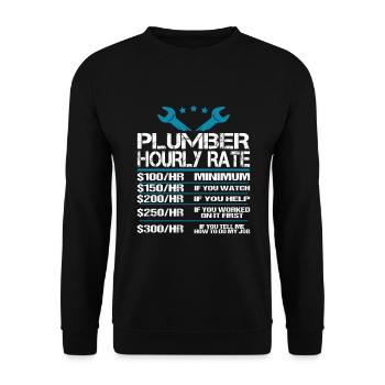 Installateur plombier installateur disant idée cadeau - Sweat-shirt Unisexe - noir - Devant - Alina (178cm) & Michal (187cm)