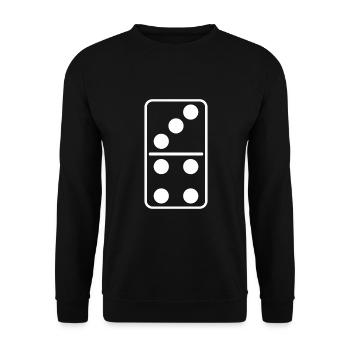 Dominostein Punkte - Unisex Pullover - Schwarz - Vorne - Alina (178cm) & Michal (187cm)