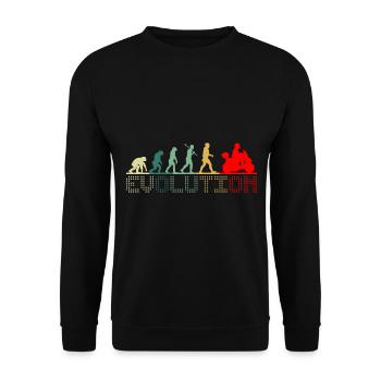Scooter Evolution Retro for scooter riders - Unisex Sweatshirt - black - Front - Alina (178cm) & Michal (187cm)