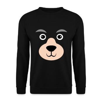 Ours visage cadeau de fête de costume d'halloween - Sweat-shirt Unisexe - noir - Devant - Alina (178cm) & Michal (187cm)