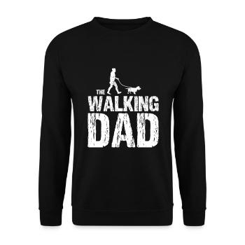 Wire-haired dachshund The Walking Dad for owner Papa - Unisex Sweatshirt - black - Front - Alina (178cm) & Michal (187cm)