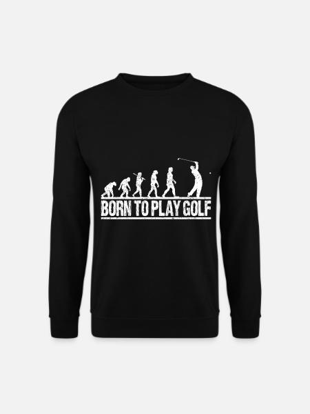 Golf Abschlag Evolution Lustig für Golfspieler - Unisex Pullover - Schwarz