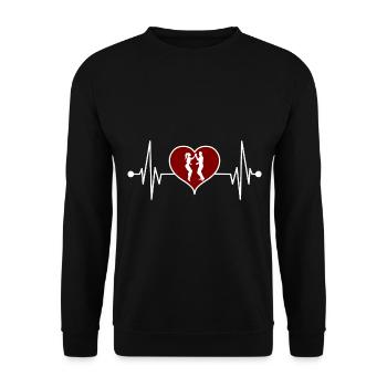 Salsa dance dancing heartbeat for dancing couples dancers - Sweat-shirt Unisexe - noir - Devant - Alina (178cm) & Michal (187cm)