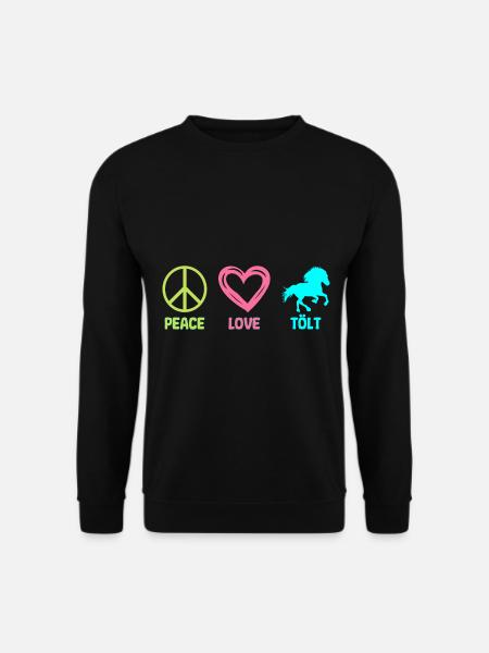 Tölt Cheval islandais Cheval islandais Peace Love - Sweat-shirt Unisexe - noir