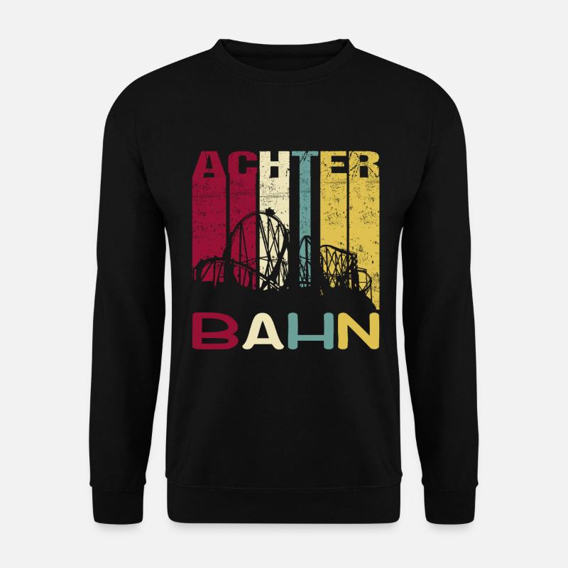 Achterbahn Freizeitpark Retro Vintage Silhouette - Unisex Pullover - Schwarz