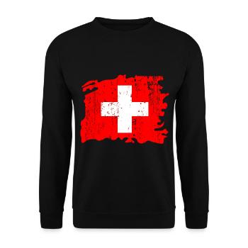 Suisse Suisse suisse drapeau croix - Sweat-shirt Unisexe - noir - Devant - Alina (178cm) & Michal (187cm)