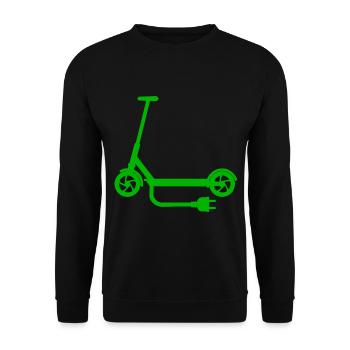 Pedal Scooter E-Scooter Electric Scooter Green Plug - Unisex Sweatshirt - black - Front - Alina (178cm) & Michal (187cm)