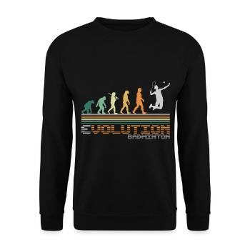 Badminton Shuttlecock Evolution Retro Funny - Sweat-shirt Unisexe - noir - Devant - Alina (178cm) & Michal (187cm)