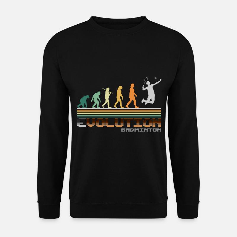 Badminton Shuttlecock Evolution Retro Funny - Sweat-shirt Unisexe - noir