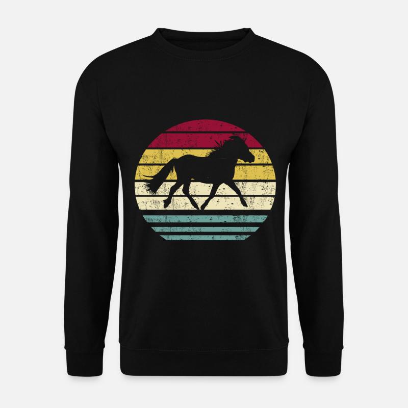 Shetland Pony Pferd Shetlandpony Retro Silhouette - Unisex Pullover - Schwarz
