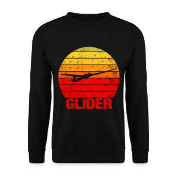 Segelflugzeug Segelfliegen Glider Sonne Retro - Unisex Pullover - Schwarz - Vorne - Alina (178cm) & Michal (187cm)