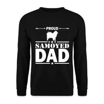 Samoyed proud dad - Unisex Sweatshirt - black - Front - Alina (178cm) & Michal (187cm)