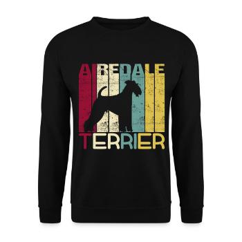 Airedale Terrier Chien Chien Rétro Vintage - Sweat-shirt Unisexe - noir - Devant - Alina (178cm) & Michal (187cm)