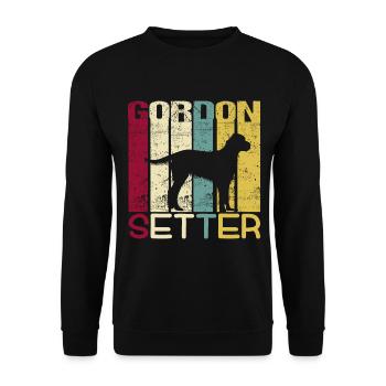 Gordon Setter Dog Retro Vintage Silhouette - Sweat-shirt Unisexe - noir - Devant - Alina (178cm) & Michal (187cm)