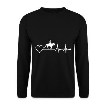 Western Riding Western Heartbeat for Western Riders - Unisex Sweatshirt - black - Front - Alina (178cm) & Michal (187cm)