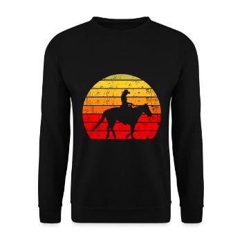 Western cheval équitation soleil pour Cavaliers De l’Ouest - Sweat-shirt Unisexe - noir - Devant - Alina (178cm) & Michal (187cm)