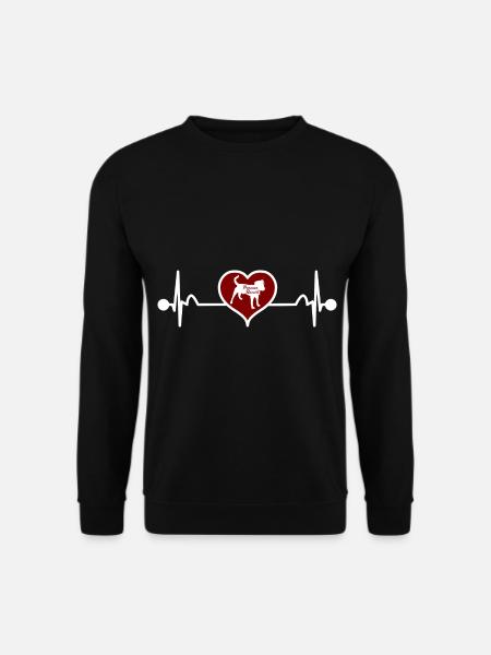 Parson Russell Terrier chien coeur battement coeur ligne - Sweat-shirt Unisexe - noir