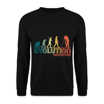Surveyor Surveyor Evolution Retro Funny - Unisex Sweatshirt - black - Front - Alina (178cm) & Michal (187cm)