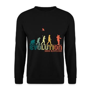 Ornithology Birds Watch Evolution Retro - Unisex Sweatshirt - black - Front - Alina (178cm) & Michal (187cm)