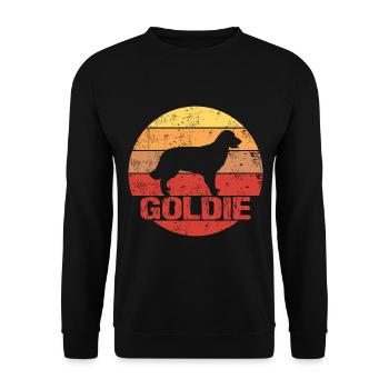 Golden Retriever Goldie Sun Silhouette Retro - Unisex Sweatshirt - black - Front - Alina (178cm) & Michal (187cm)