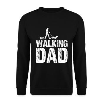 Teckel à poil dur Teckel The Walking Dad - Sweat-shirt Unisexe - noir - Devant - Alina (178cm) & Michal (187cm)