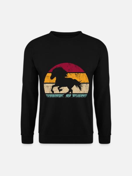Islandpferd Tölt Isländer Pferde Retro Silhouette - Unisex Pullover - Schwarz